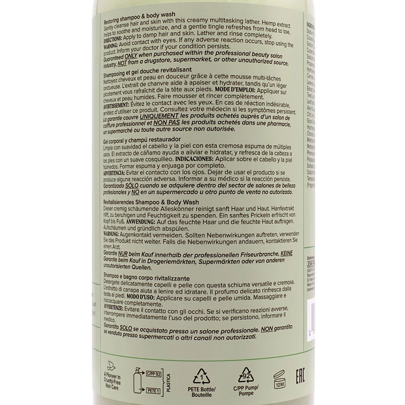 Paul Mitchell Tea Tree Hemp Restoring Shampoo & Body Wash 1000ml - detergente 2 in 1