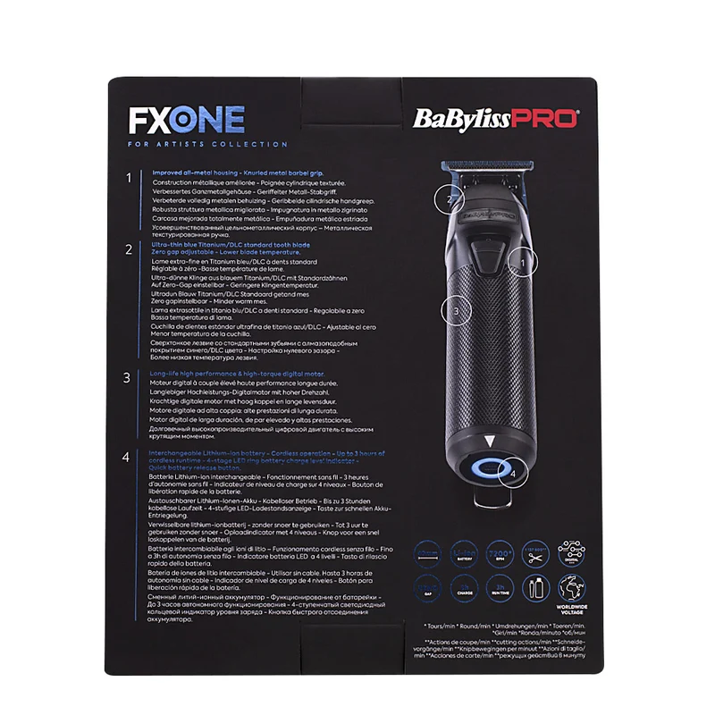 Babyliss Pro 4 Artist Clipper FXONE LO-PROFX FX799MBE - tagliacapelli in metallo