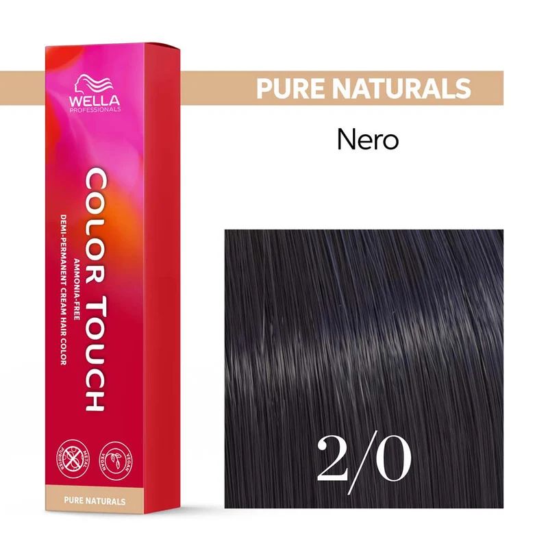 Wella Color Touch Pure Naturals 2/0 Nero 60ml - colore semipermanente senza ammoniaca