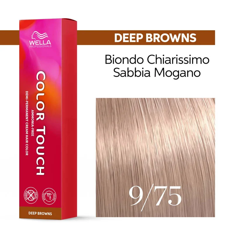 Wella Color Touch Deep Browns 9/75 Biondo Chiarissimo Sabbia Mogano 60ml - colore semipermanente senza ammoniaca