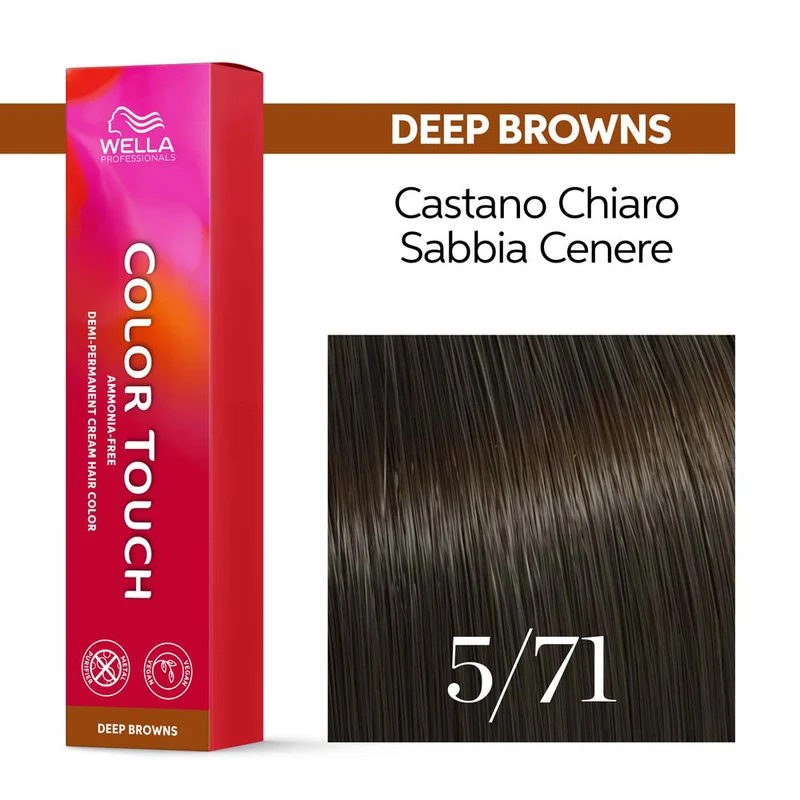 Wella Color Touch Deep Browns 5/71 Castano Chiaro Sabbia Cenere 60ml - colore semipermanente senza ammoniaca