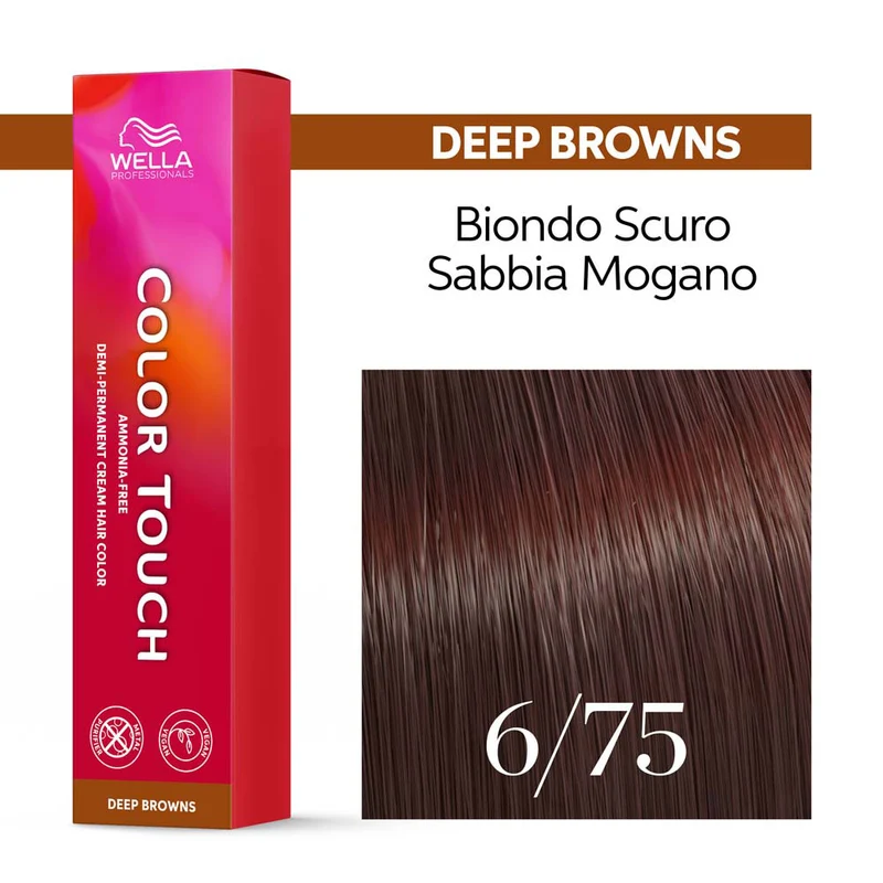 Wella Color Touch Deep Browns 6/75 Biondo Scuro Sabbia Mogano 60ml - colore semipermanente senza ammoniaca