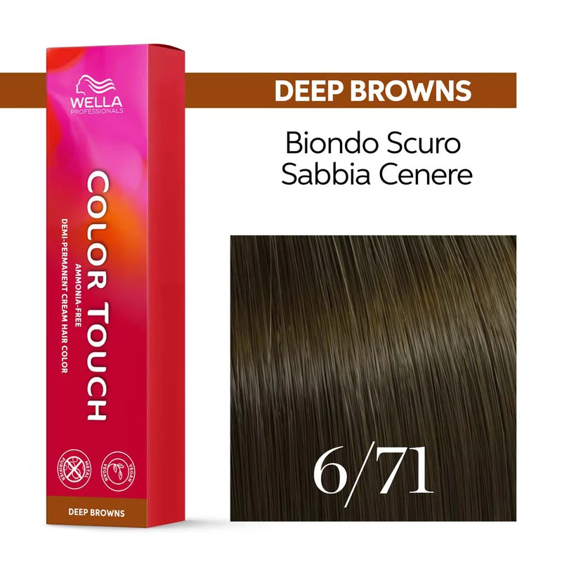 Wella Color Touch Deep Browns 6/71 Biondo Scuro Sabbia Cenere 60ml - colore semipermanente senza ammoniaca