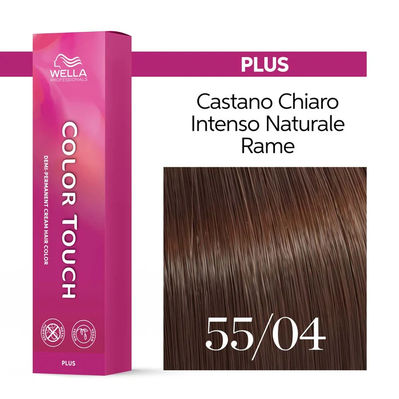Wella Color Touch Plus 55/04 Castano Chiaro Intenso Naturale Rame 60ml - colore demi-permanente