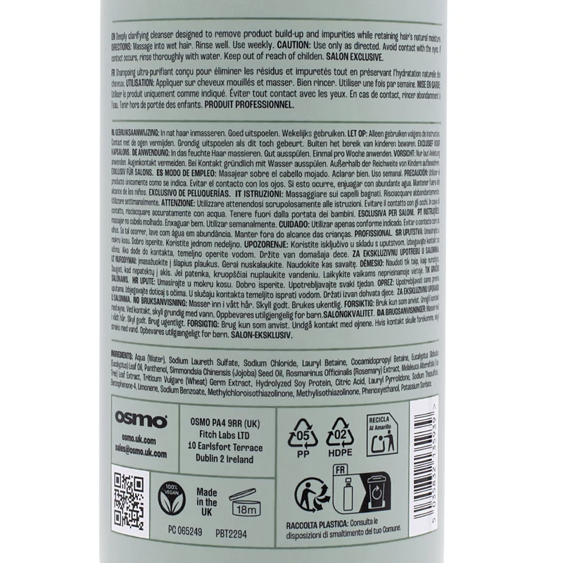 Osmo Scalp Therapy Detoxify Shampoo 400ml - shampoo detossinante