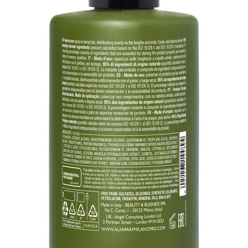 Alfaparf Milano Benvoleo Leave-In & Refresh Recovery Heat Guard 200ml - termoprotettore ristrutturante