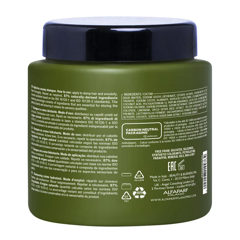 Alfaparf Milano Benvoleo Hydration Creamy Shampoo 450ml - shampoo in crema idratante