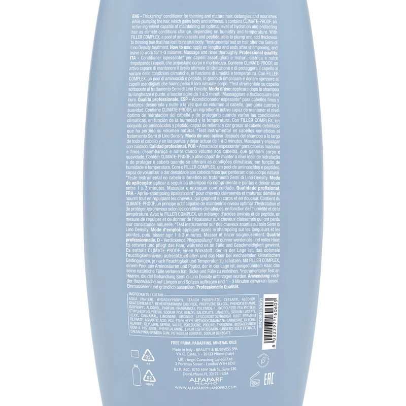 Alfaparf Milano Semi Di Lino Density Thickening Conditioner 1000ml - balsamo ispessente