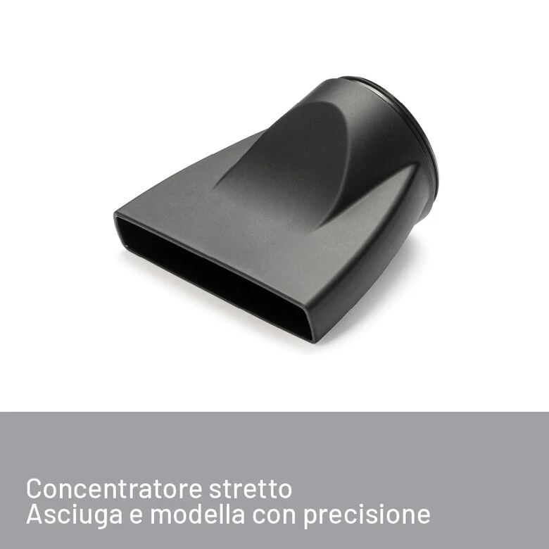 Imetec Asciugacapelli K7 2000, 2200W, Tecnoloiga a ioni, 2 velocità, 3 temperature, Colpo Aria Fredda, Convogliatore Stretto, Diffusore Professionale