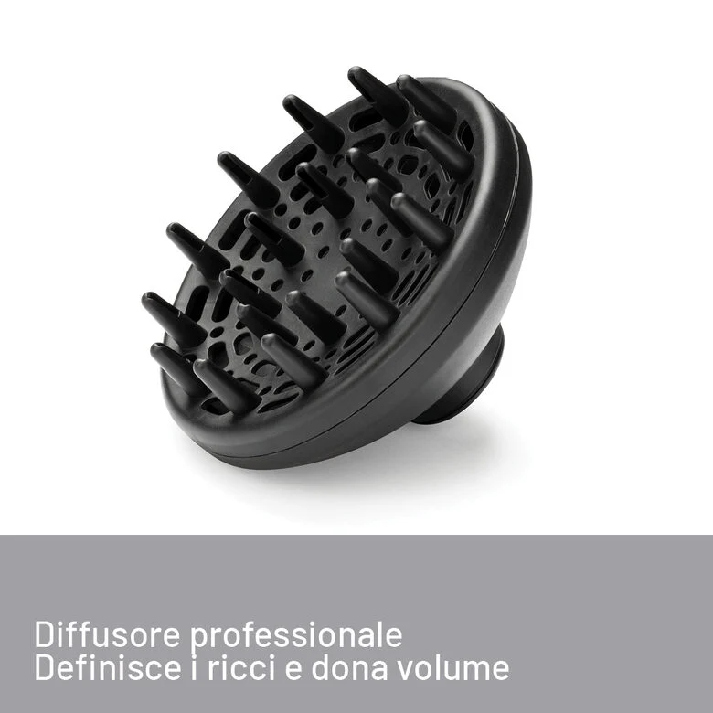 Imetec Asciugacapelli K7 2000, 2200W, Tecnoloiga a ioni, 2 velocità, 3 temperature, Colpo Aria Fredda, Convogliatore Stretto, Diffusore Professionale