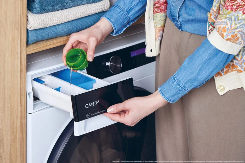 Candy BWS 6106B8-S Lavasciuga A Libera Installazione 10 Kg, 1600 Giri, Prowash&Dry, Wi-Fi + Bluetooth, Proactive Ecowash, Soft Drum, Classe D, Nero Bianco