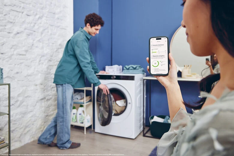 Candy BWS 6106B8-S Lavasciuga A Libera Installazione 10 Kg, 1600 Giri, Prowash&Dry, Wi-Fi + Bluetooth, Proactive Ecowash, Soft Drum, Classe D, Nero Bianco
