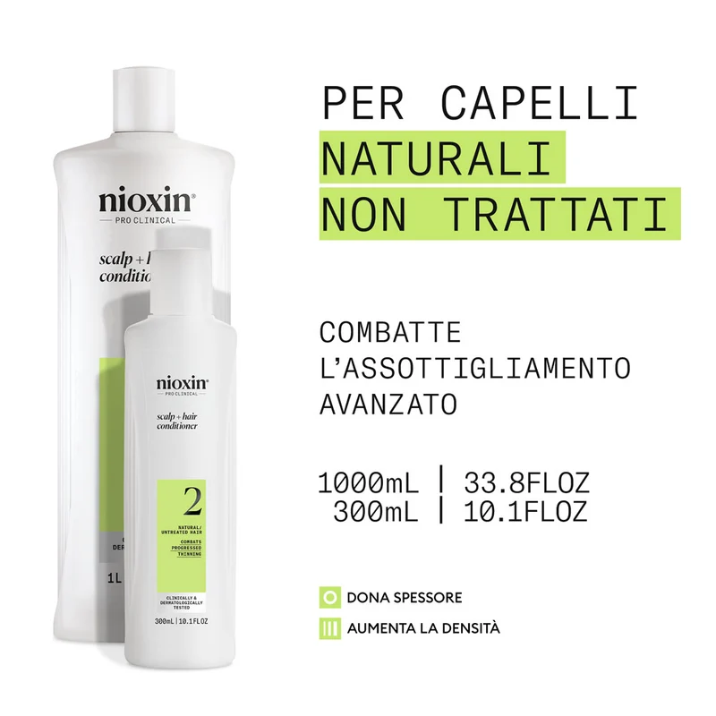 Nioxin Sistema 2 Scalp + Hair Conditioner 1000ml - balsamo anti assottigliamento avanzato