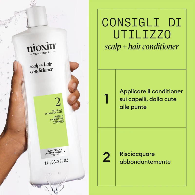 Nioxin Sistema 2 Scalp + Hair Conditioner 1000ml - balsamo anti assottigliamento avanzato