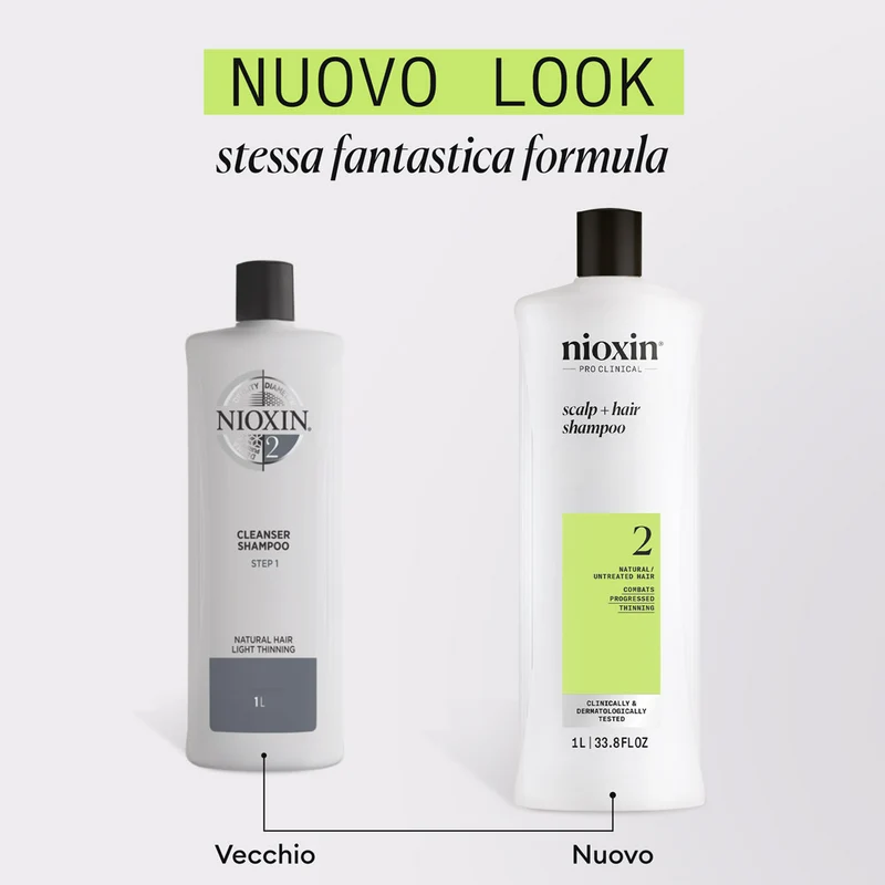 Nioxin Sistema 2 Scalp + Hair Shampoo 1000ml - shampoo anti assottigliamento avanzato