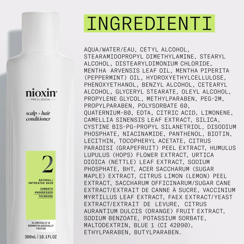 Nioxin Sistema 2 Scalp + Hair Conditioner 300ml - balsamo anti assottigliamento avanzato
