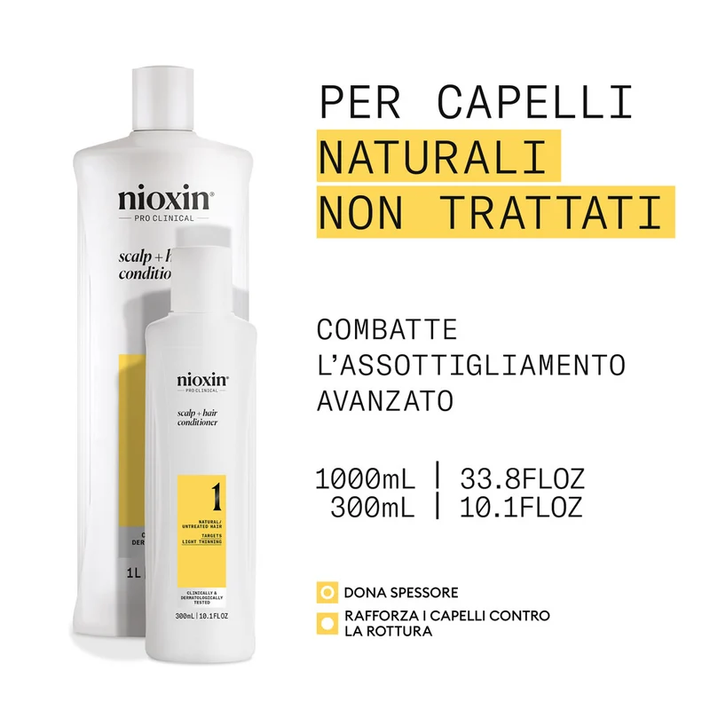 Nioxin Sistema 1 Scalp Hair Conditioner 1000ml - balsamo anti assottigliamento lieve
