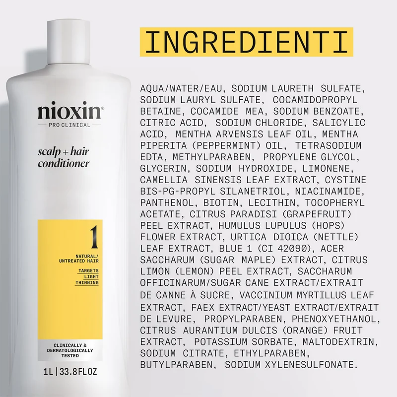 Nioxin Sistema 1 Scalp Hair Conditioner 1000ml - balsamo anti assottigliamento lieve