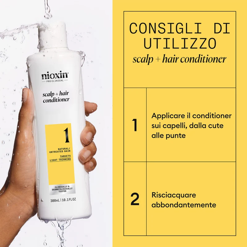 Nioxin Sistema 1 Scalp + Hair Conditioner 300ml - balsamo anti assottigliamento lieve