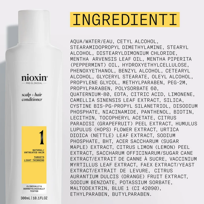 Nioxin Sistema 1 Scalp + Hair Conditioner 300ml - balsamo anti assottigliamento lieve