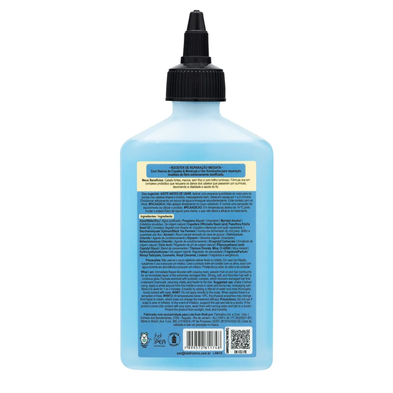 Lola From Rio Danos Vorazes Booster De Reparação Imediata 250ml - balsamo liquido anticrespo
