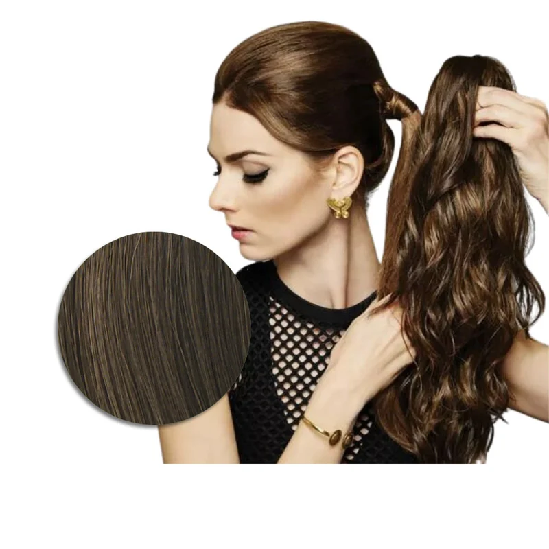 Hairdo Coda con Onde con Mollettone Castano Chiaro 46cm - coda onde