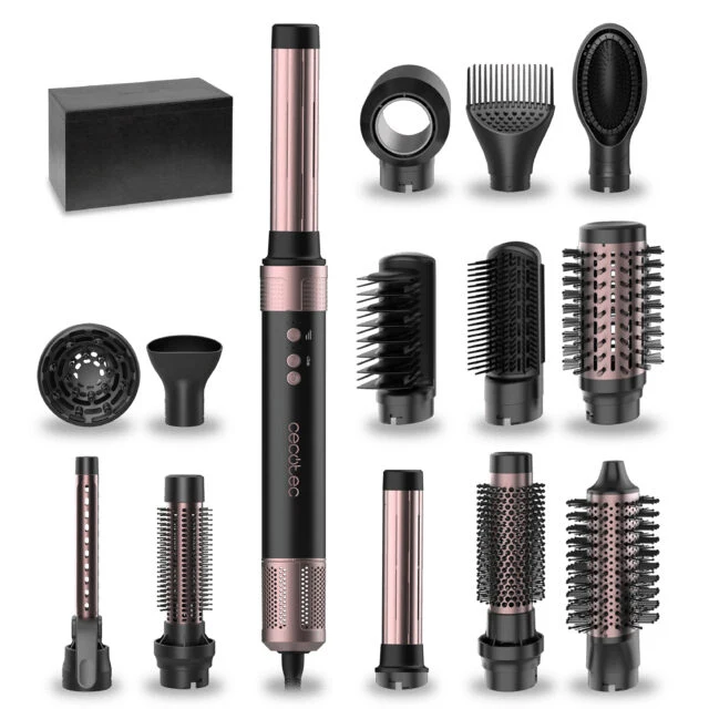 Cecotec Bamba CeramicCare 14in1 Asciugacapelli AirGlam Kit per lo styling dei capelli Nero 1400 W 1,8 m