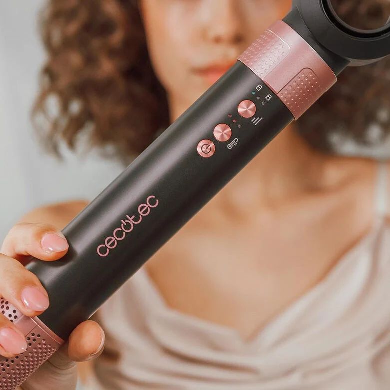 Cecotec Bamba CeramicCare 12in1 Asciugacapelli AirGlam Black Multistyler Caldo Nero, Rosa 1400 W