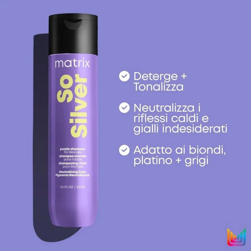 Matrix So Silver Shampoo antigiallo capelli biondi e grigi 300ml