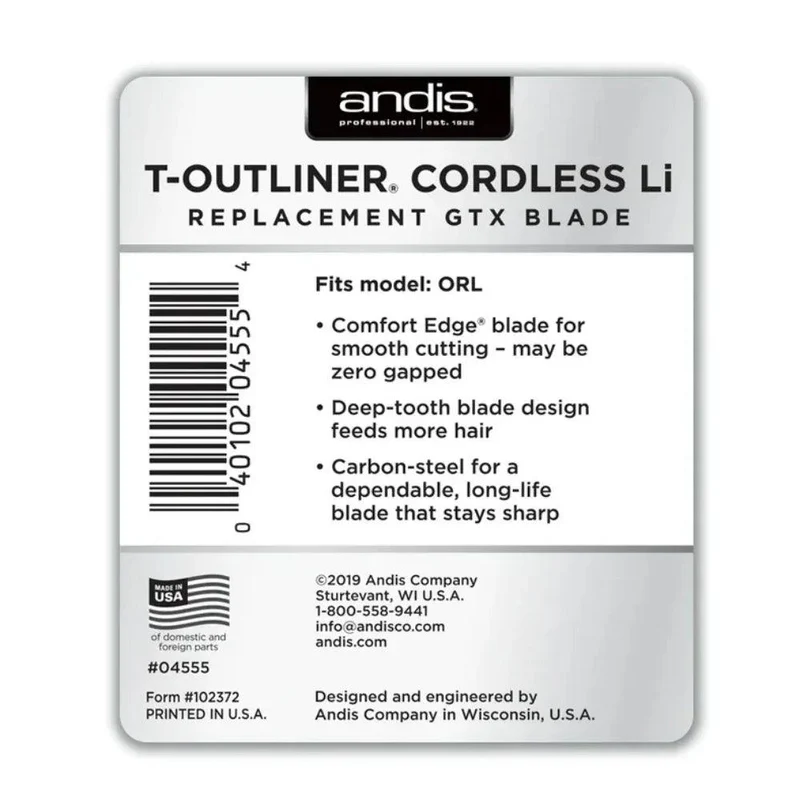 Andis Lama Testina Di ricambio Cordless T-Outliner Li Replacement GTX Blade