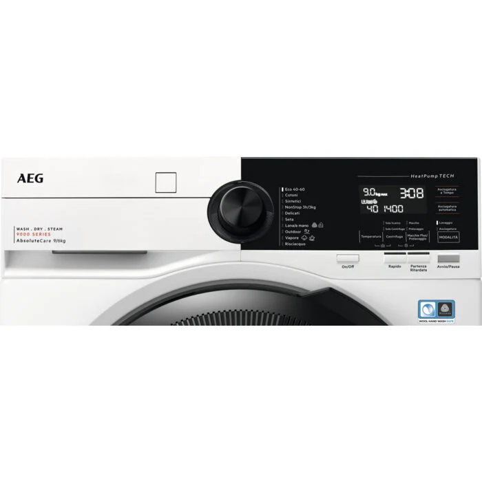 AEG Series 9000 LWR9E964MB lavasciuga Libera installazione Caricamento frontale Bianco D