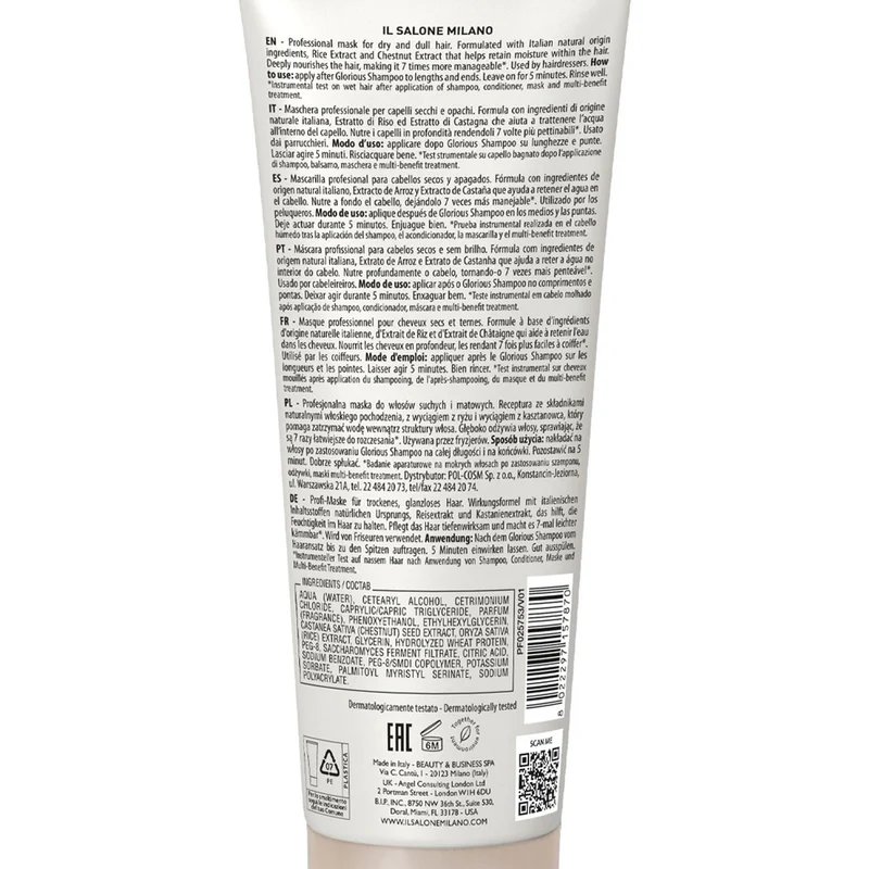 Il Salone Milano Glorious Mask 250ml - maschera per capelli secchi e spenti