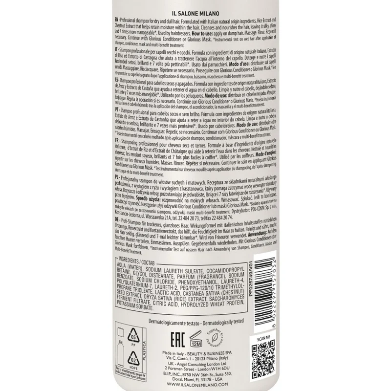 Il Salone Milano Glorious Shampoo 500ml - shampoo per capelli secchi e opachi