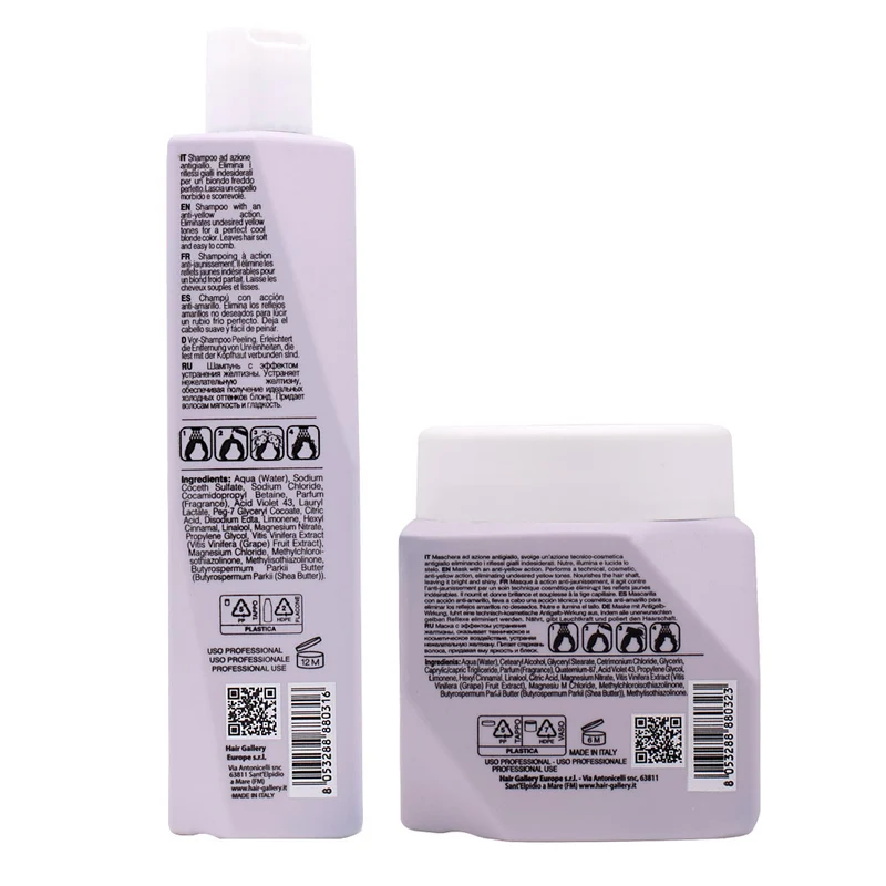 VIAHERMADA Anti-Yellow Shampoo 250ml Mask 250ml + Cerchietto Bombato In Regalo