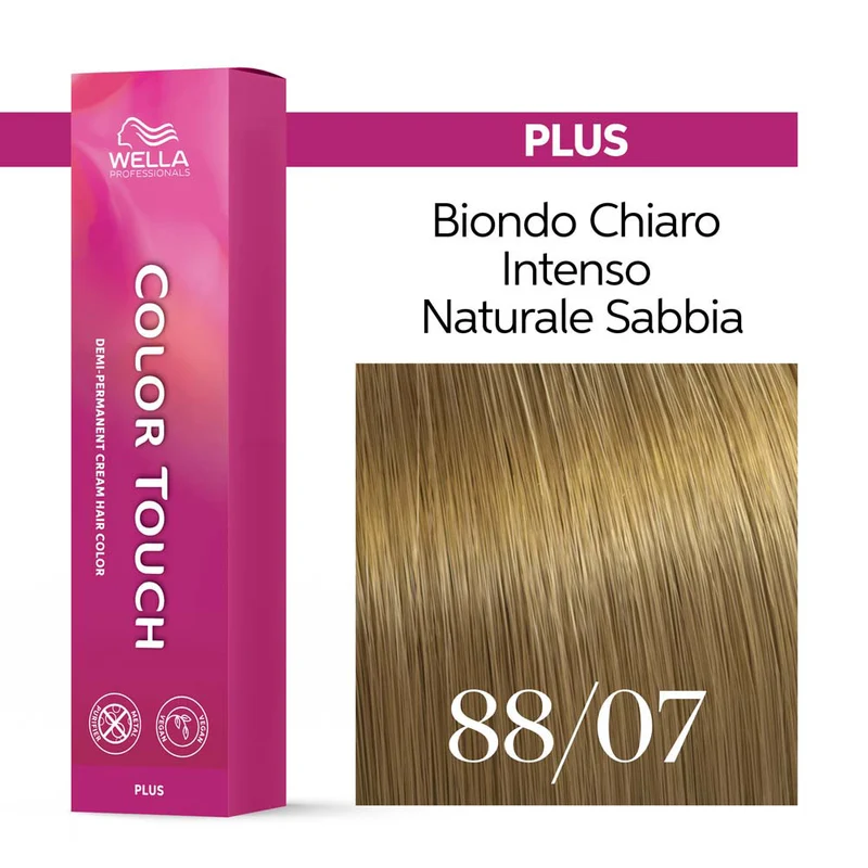 Wella Color Touch Plus 88/07 Biondo Chiaro Intenso Naturale Sabbia 60ml - colore demi-permanente