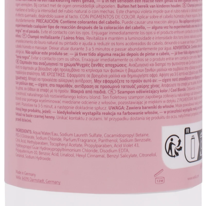 Wella Invigo Blonde Recharge Shampoo 1000ml - shampoo antigiallo