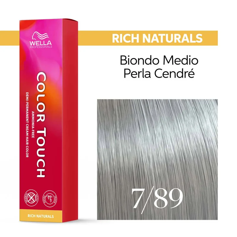 Wella Color Touch Rich Naturals 7/89 Biondo Medio Perla Cendrè 60ml - colore semipermanente senza ammoniaca