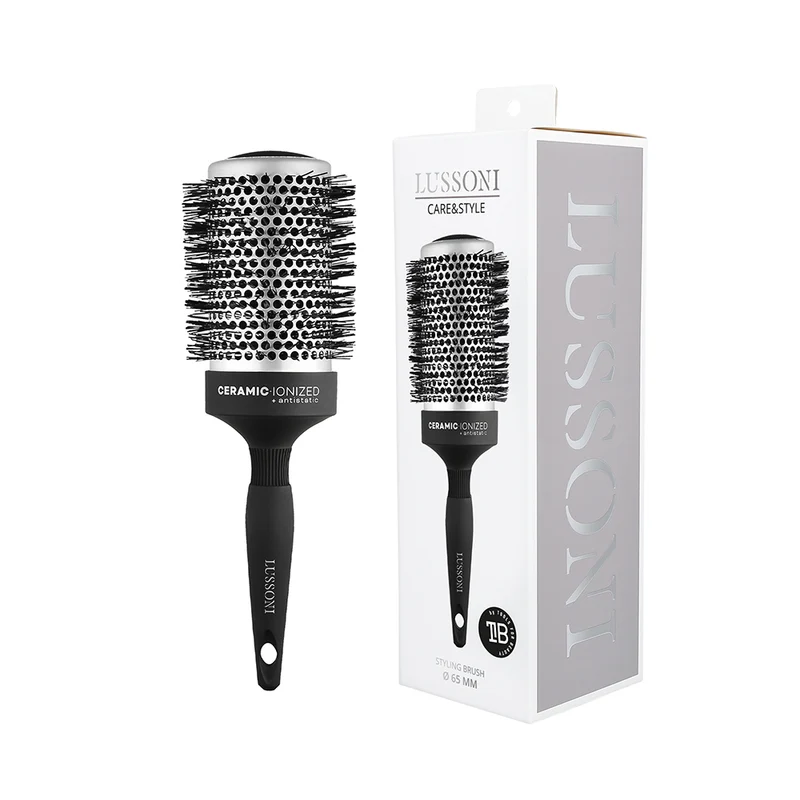 Lussoni Haircare Brush C&S Round Silver Styling 65mm - spazzola tonda