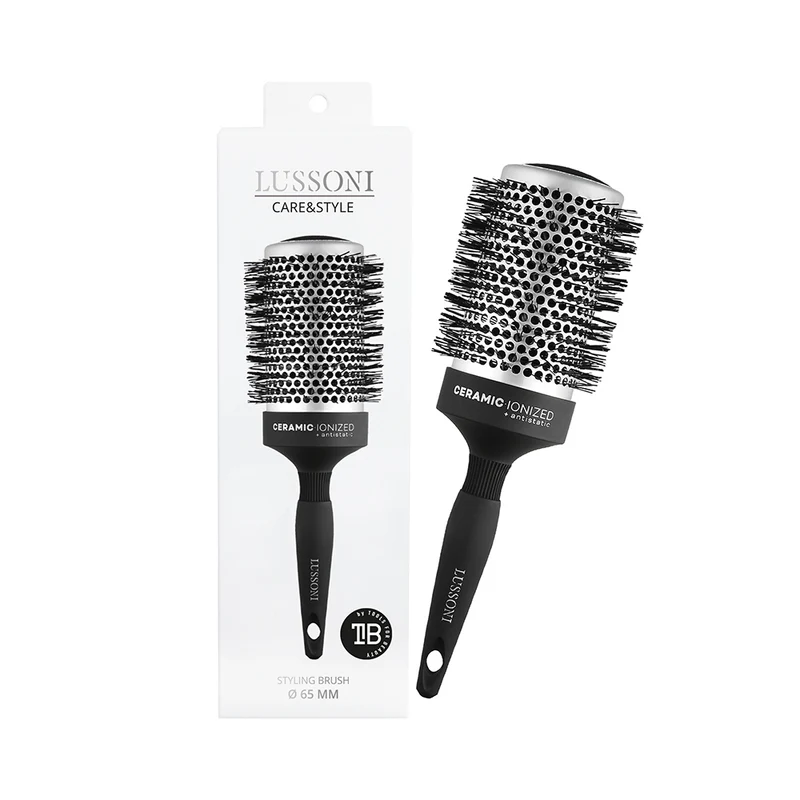 Lussoni Haircare Brush C&S Round Silver Styling 65mm - spazzola tonda