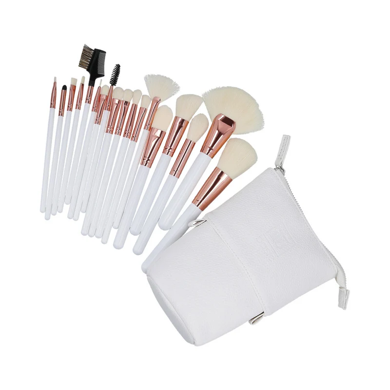 ilū Makeup Basic Brushes 18pz + Case Set White - set di pennelli