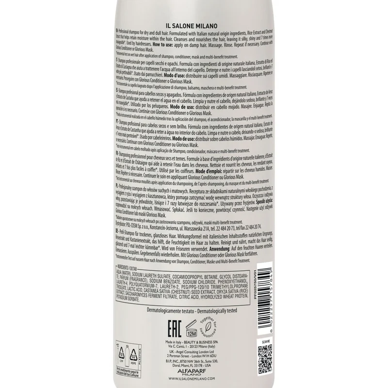Il Salone Milano Glorious Shampoo 1000ml - shampoo per capelli secchi e opachi
