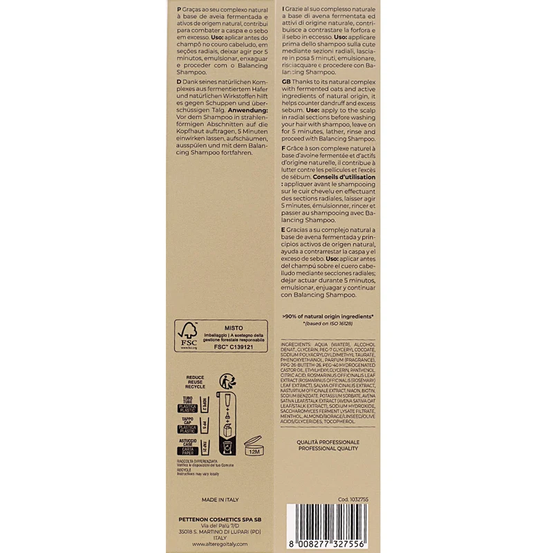 Alterego ScalpEgo Balancing Pre-Treatment 150ml - trattamento pre shampoo purificante