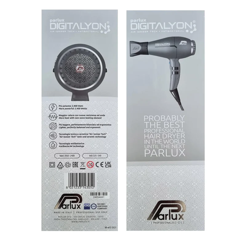 Parlux Digitalyon Glitter Grey- asciugacapelli grigio glitter