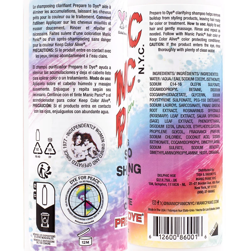 Manic Panic Prepare To Dye Clarifying Shampoo 236ml - shampoo purificante
