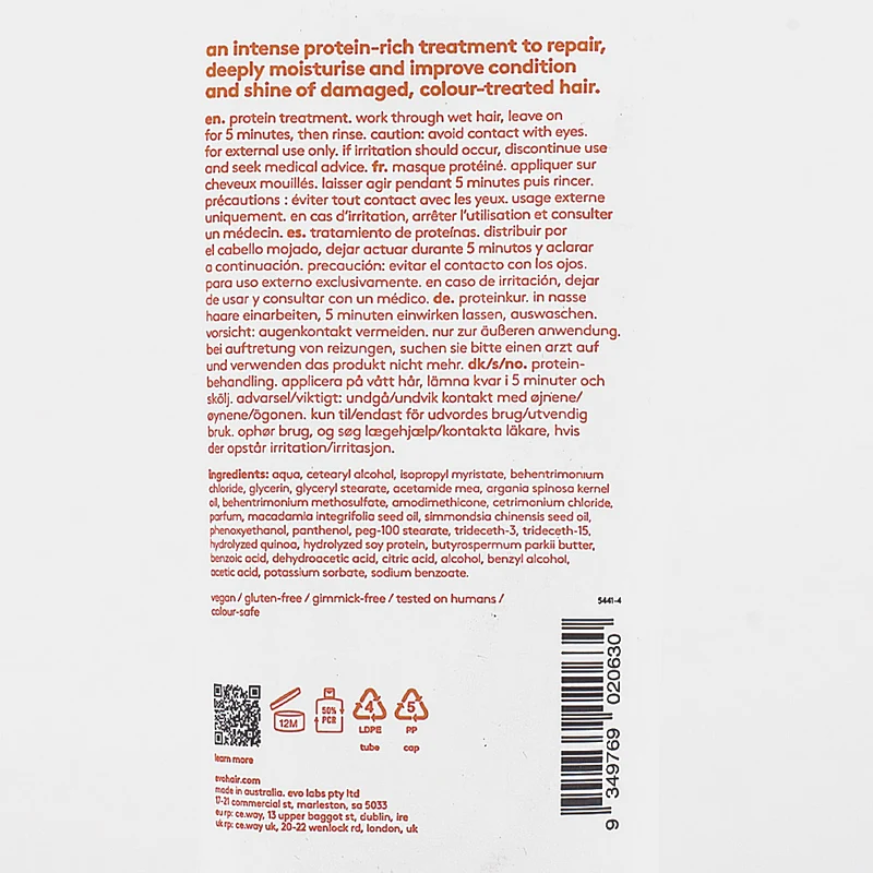 Evo Repair Mane Attention Protein Treatment 150ml - trattamento nutriente