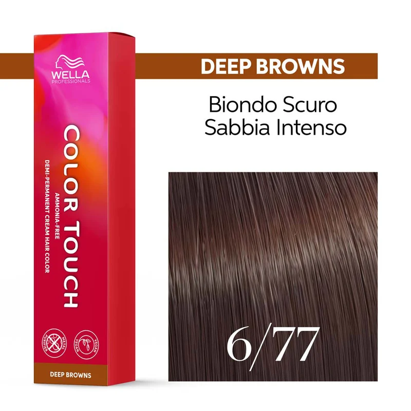 Wella Color Touch Deep Browns 6/77 Biondo Scuro Castano Intenso 60ml - colore semipermanente senza ammoniaca