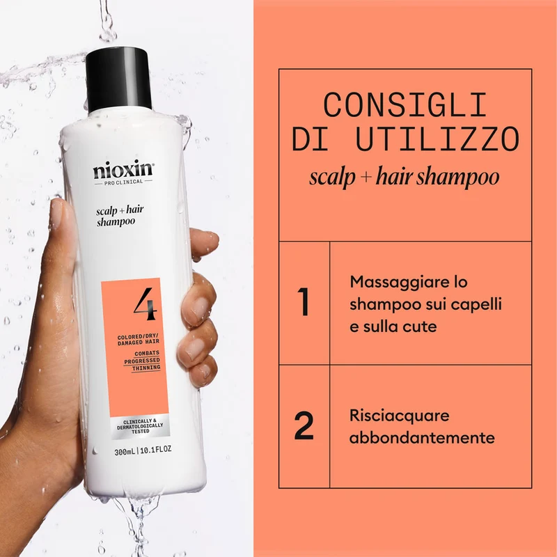Nioxin Sistema 4 Scalp + Hair Shampoo 300ml - shampoo fortificante capelli danneggiati