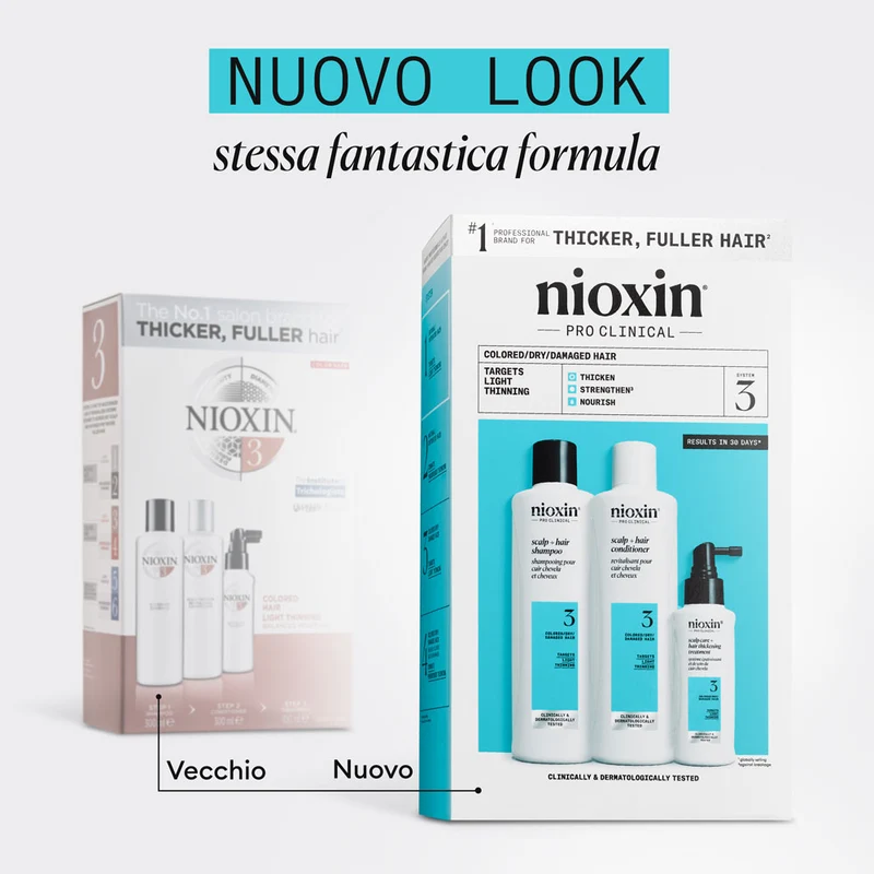 Nioxin Sistema 3 Kit Trifasico 150ml - kit anti assottigliamento lieve