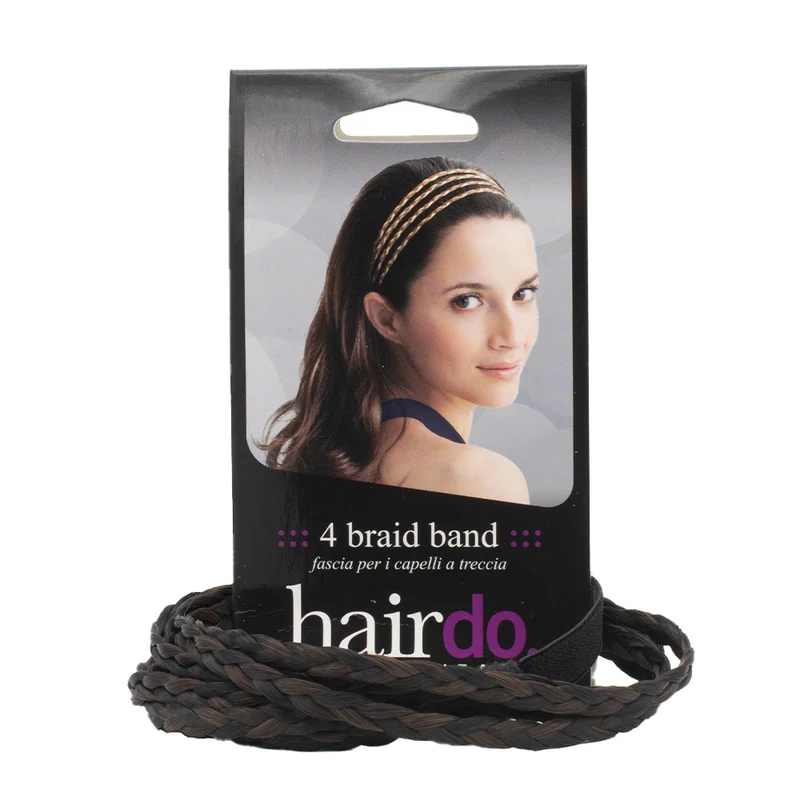 Hairdo 4 Braid Band R1/R4/R6 Nero/Castano Scuro - fascia elastica fermacapelli
