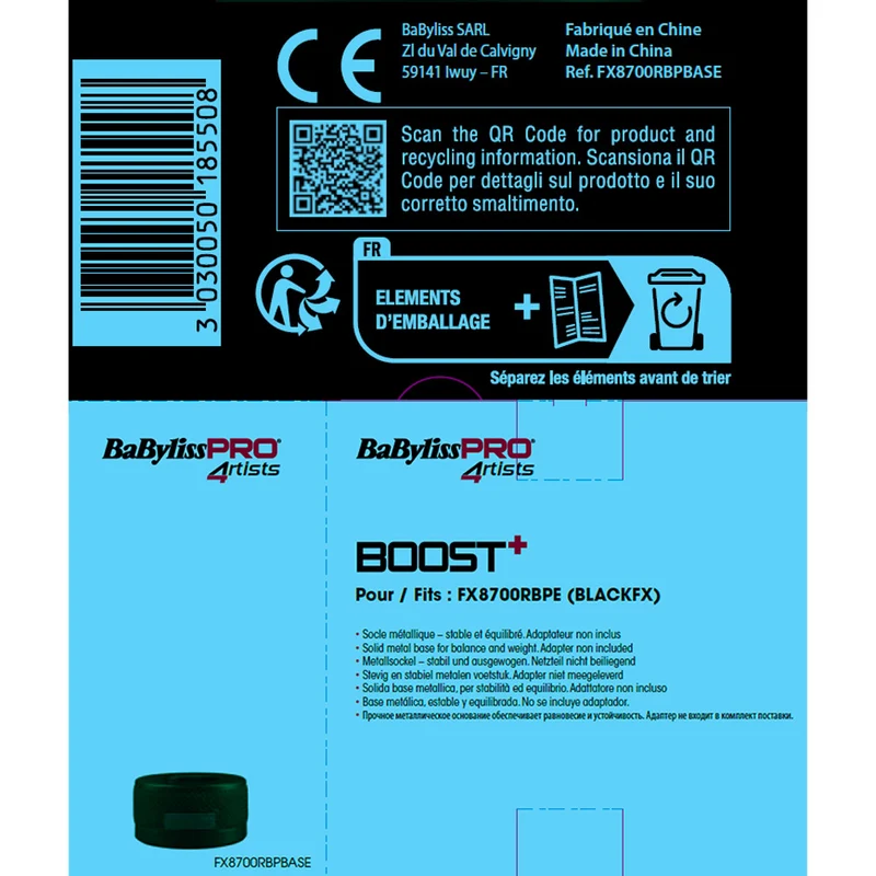 Babyliss Pro 4Artist Base Ricarica per Boost+ Matte Black & Red FX8700RBPE - base di supporto e ricarica per FX8700RBPE